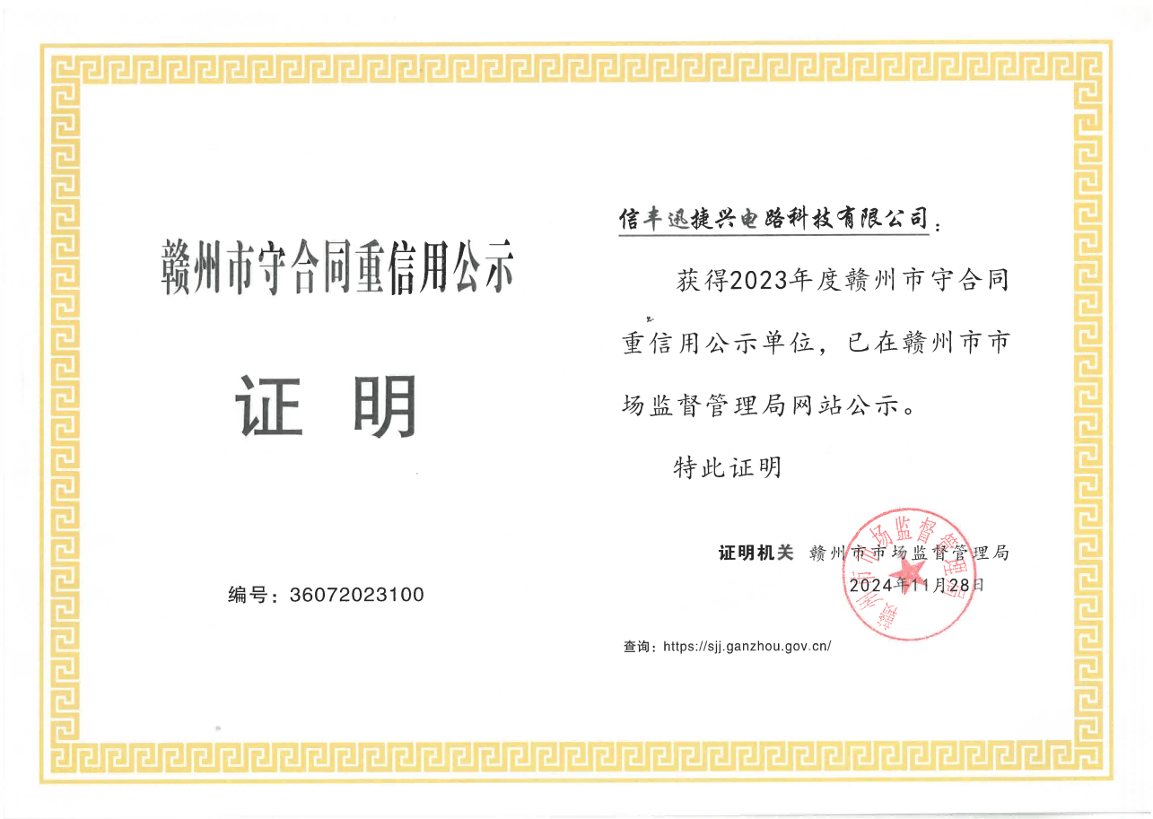 Ganzhou City Contract-observing and Credit-valuing Publicly Announced Unit